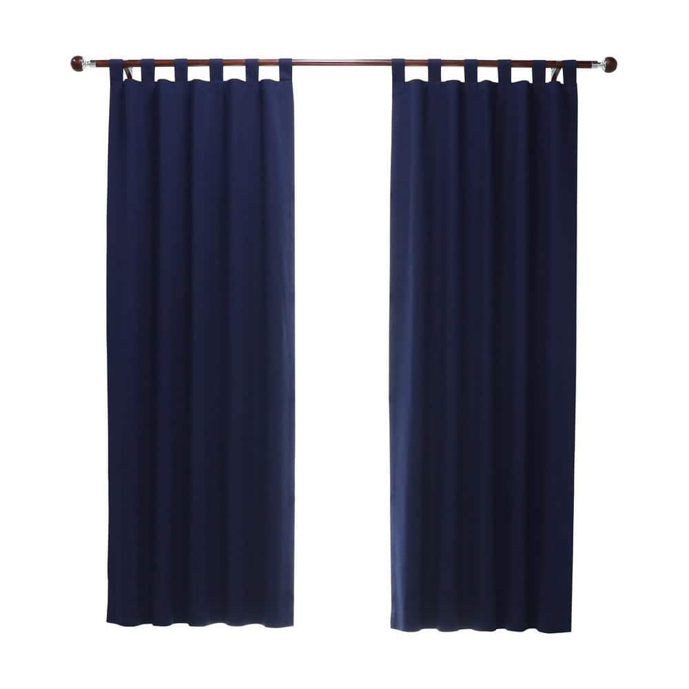 Navy Cotton Tab Top Room-Darkening Drape Panels, 40 x 72 inches