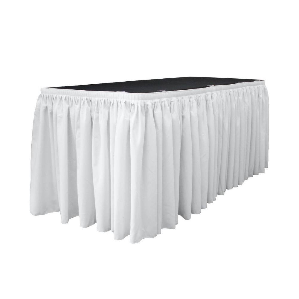 17 ft. x 29 in. Long White Polyester Poplin Table Skirt with 10 L-Clips price history on PriceWatchPro