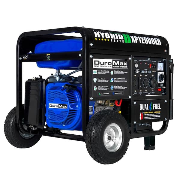 DUROMAX 12000/9500-Watt Dual Fuel Electric Start Gasoline/Propane Portable Home Power Back Up Generator with CO Alert Sensor
