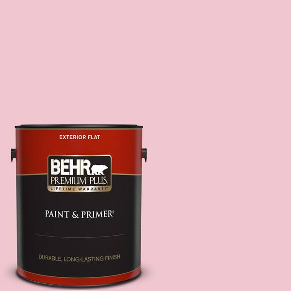 BEHR PREMIUM PLUS 1 gal. #P140-2 Sweetheart Flat Exterior Paint & Primer