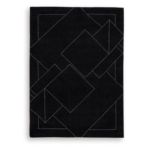 Marav 5 ft. x  7 ft. Black/White Geometric Area Rug