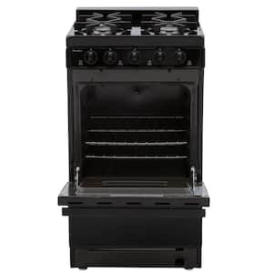 20 in. 2.42 cu. ft. Battery Spark Ignition Gas Range in Black