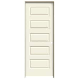 24 in. x 80 in. Rockport Vanilla Painted Left-Hand Smooth Molded Composite Single Prehung Interior Door