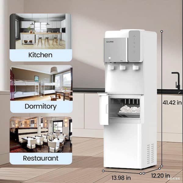 Elexnux Top Loading 3-in-1 White Hot Cold Water Cooler Dispenser