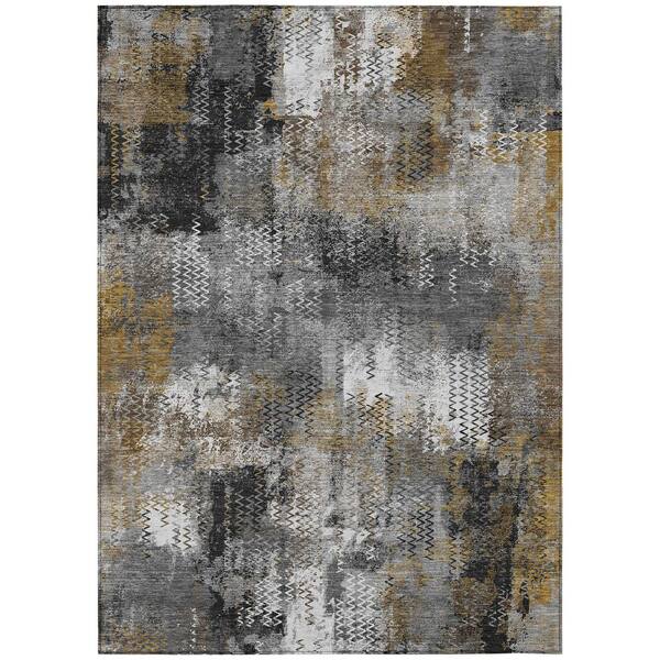 Chantille Machine Washable Indoor/Outdoor Abstract ACN2790 Gray 8 ft. x 10 ft. Area Rug