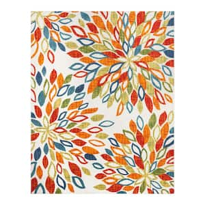 Fosel Zadar Bright Multi-Colored 8 ft. x 10 ft. Medallion Indoor/Outdoor Area Rug