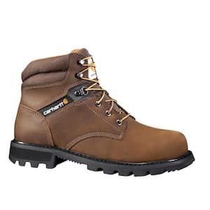 Men's Traditional 6'' Work Boots - Steel Toe - Brown Size 9.5(W)