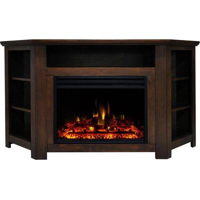 Walnut Fireplace Tv Stands Electric Fireplaces The Home Depot