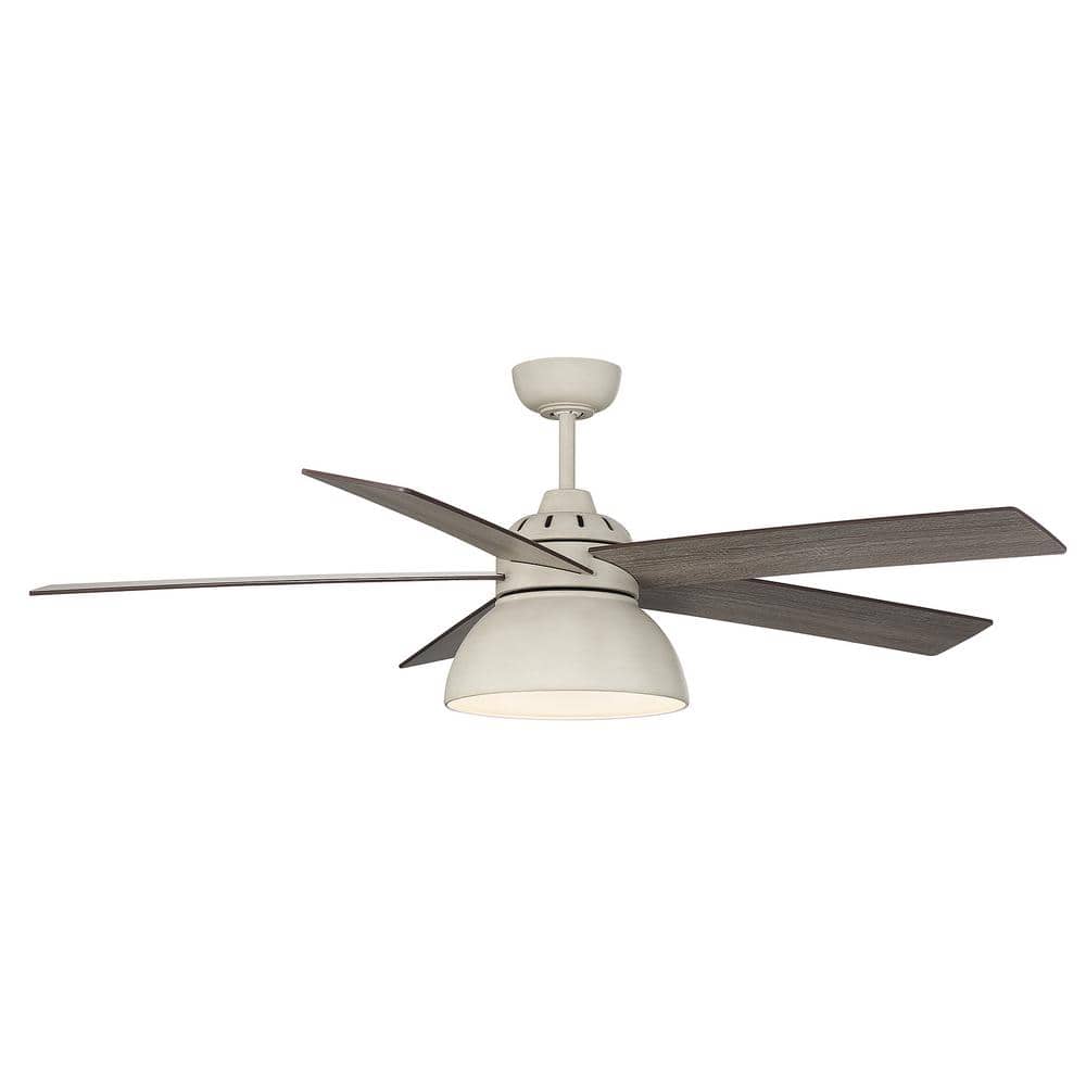 52 in. Integrated LED Distressed White Indoor Ceiling Fan with Reversible Motor and Remote Contro price history on PriceWatchPro