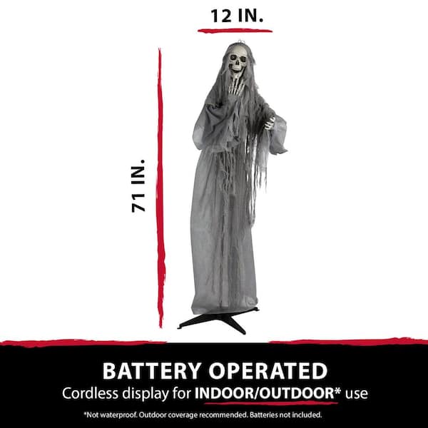 Haunted Hill Farm 71 in. Ruthless the Mocking Reaper, Indoor or ...