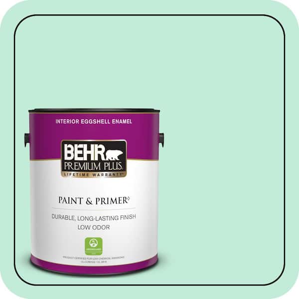 BEHR PREMIUM PLUS 1 gal. #470A-2 Seafoam Pearl Eggshell Enamel Low Odor Interior Paint & Primer