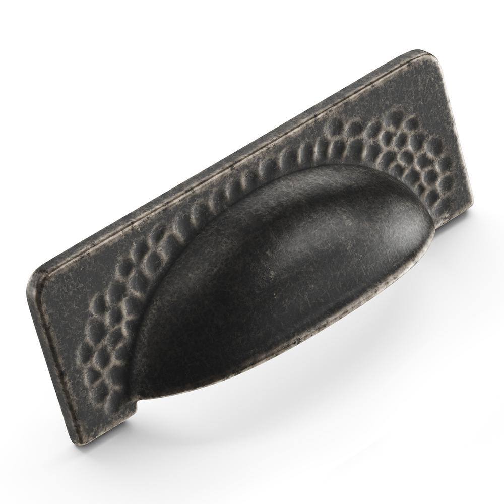Windover Antique Black Rustic Cup Pull with Mounting Hardware