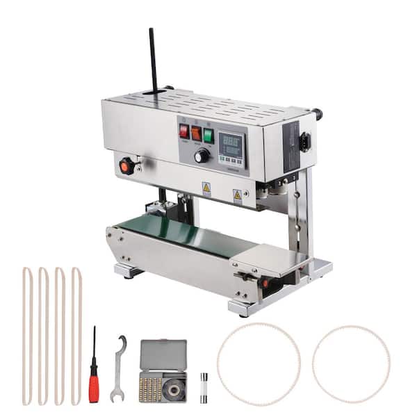 Continuous Bag Band, 6-12 mm Seal Width, Digital Temp Control, for 0.02-0.8 mm Plastic Bags, Food Vacuum Sealer, White