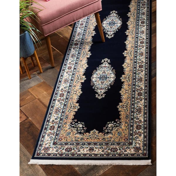 Narenj Windsor Navy Blue 3' 0 x 13' 0 Runner Rug