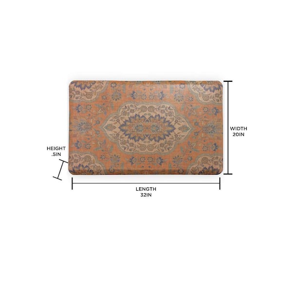 Persepolis Anti-fatigue Comfort Long Floor Mat Orange - Brewster