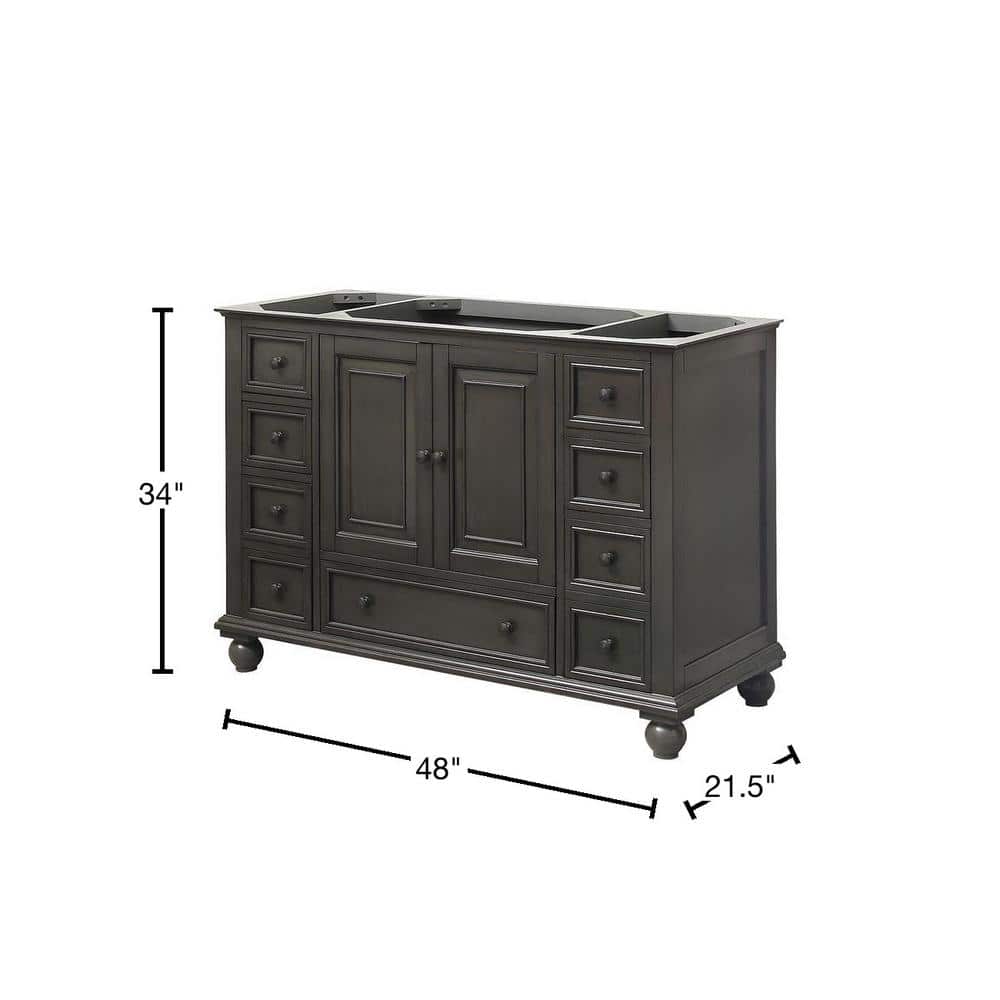 Thompson 48'' Charcoal Glaze Solid Wood Vanity Base
