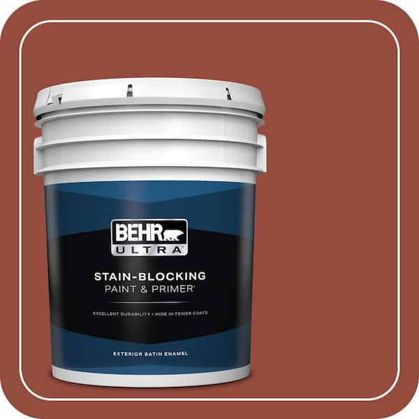 BEHR ULTRA 5 gal. #S-H-200 New Brick Satin Enamel Exterior Paint & Primer