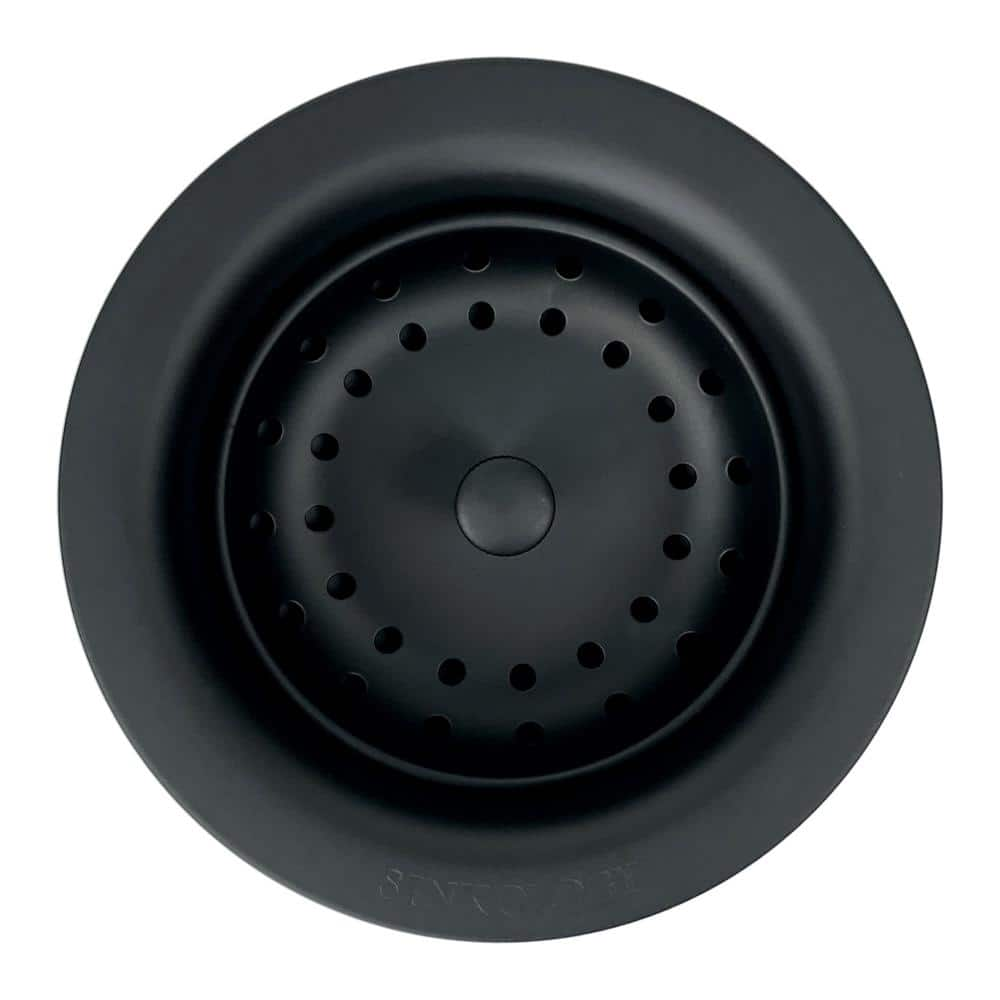 SINKOLOGY SinkSense Kitchen Sink 3 5 In Strainer Drain With Post   Matte Black Sinkology Sink Strainers Tb35 06 64 1000 