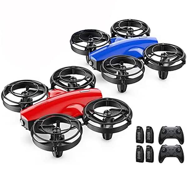 Mini Drone for Kids with Battle Mode Throw to Go 3D Flip Altitude Hold High Speed Red Blue 2 Pack