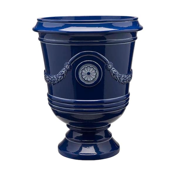 Southern Patio Porter Large 15.50 in. x 18 in. 20 qt. Navy Resin Composite Urn Outdoor Planter