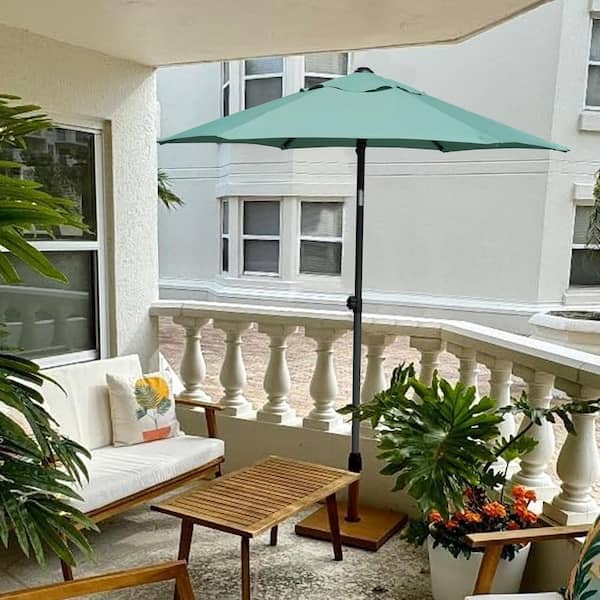 6 ft green patio umbrella ABBLE Outdoor 6.5 Square with Tilt and Crank, Weather Resistant, UV Protective Umbrella, Durable, Sturdy Steel Ribs, Market Outdoor Table Umbrella, Lime : Patio, Lawn & Garden providing roomy 6 feet of shaded area GROSFILLEX, Forest Green, Wood, Patio