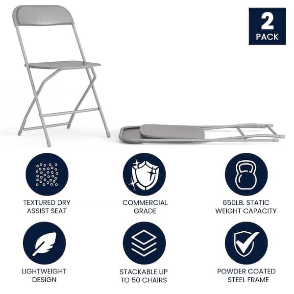 Carnegy Avenue Grey Plastic Seat with Metal Frame Folding