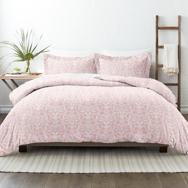 Becky Cameron Premium Ultra Soft Pink Romantic Damask Pattern Twin Microfiber 2-Piece Duvet Cover Set