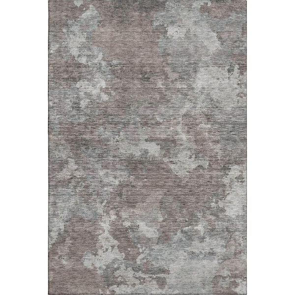Mayfield Premium Machine Washable Abstract AMF1991 Brown 3 ft. x 5 ft. Area Rug
