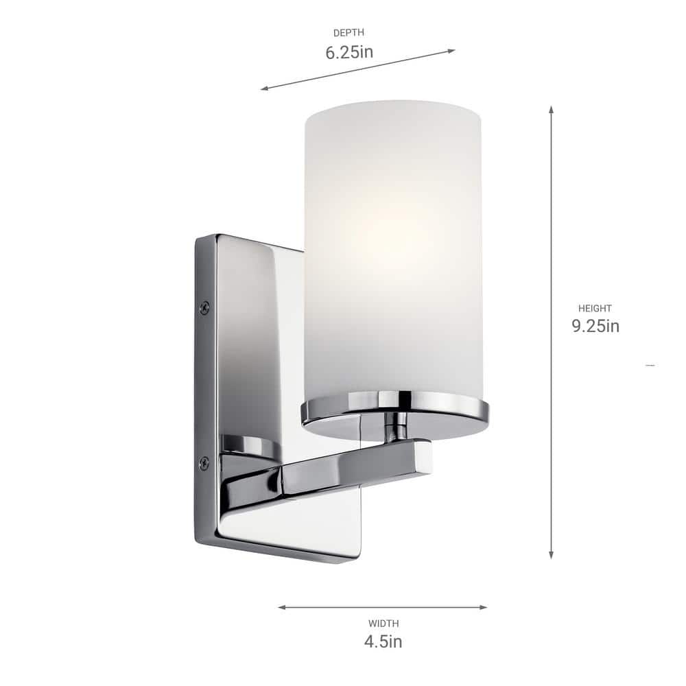 Modern Chrome and White Cylinder Wall Sconce