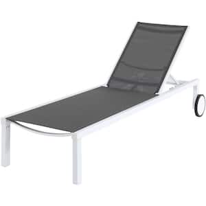 Peyton in White/Gray Aluminum Outdoor Chaise Lounge