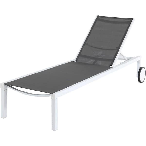 Unbranded Peyton in White/Gray Aluminum Outdoor Chaise Lounge