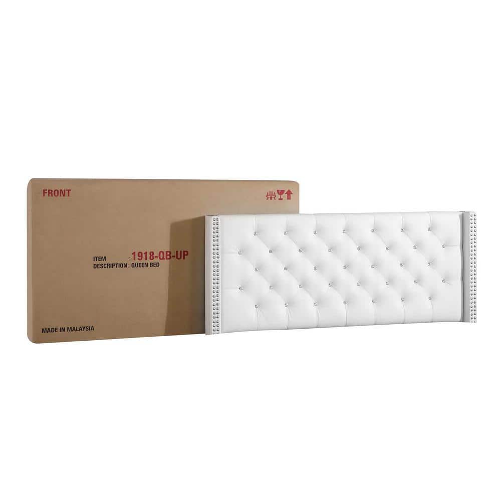 Elegant Queen Velvet Upholstered Bed with Diamond Tufting and Nailhead Trim