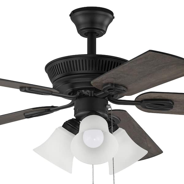 Hampton Bay Glendale III 52 in. LED Indoor Matte Black Ceiling Fan