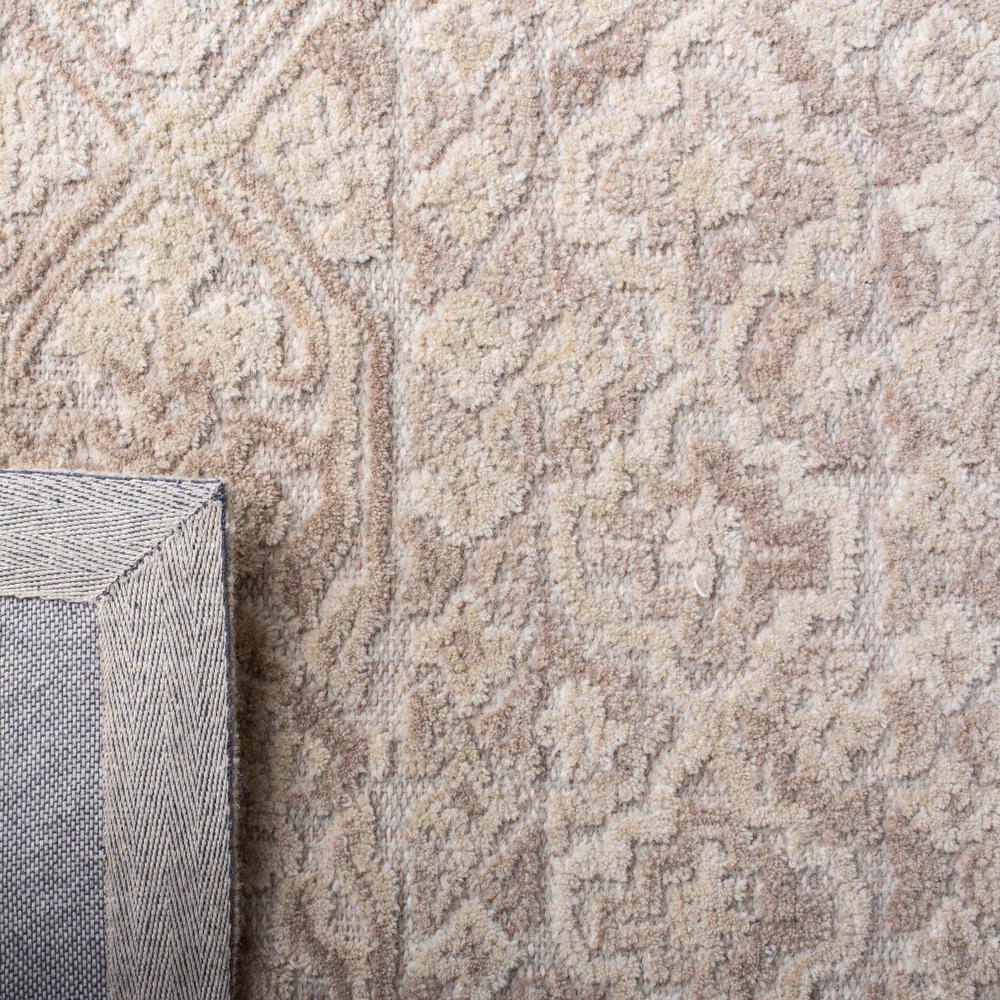 Beige and Light Brown Handmade Wool Abstract Runner Rug