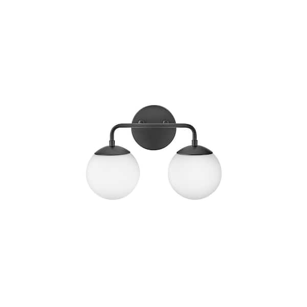 LARK Juniper 15.0 in. 2 Light Black Vanity Light