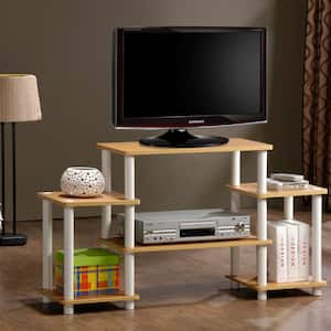 Turn-N-Tube 42 in. Beech Particle Board Entertainment Center Fits TVs Up to 37 in. with Open Storage