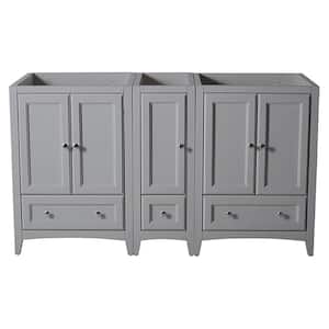 Oxford 60 in. W Traditional Double Bath Vanity Cabinet Only in Gray
