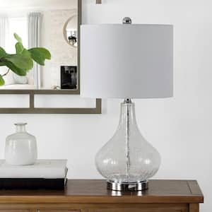 Brooks 24 in. Clear Table Lamp with White Shade