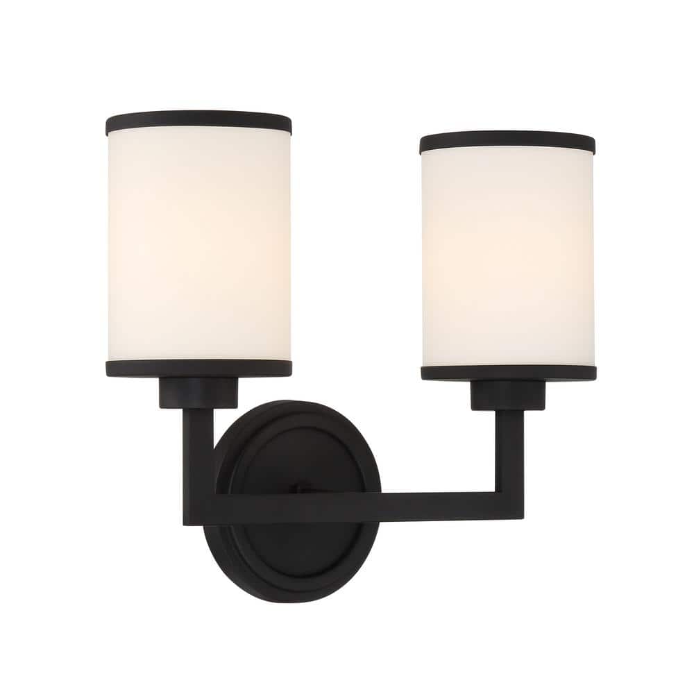 Bryant Black Forged Dimmable 2-Light Wall Sconce