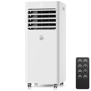 Air-Cools 8000 BTU (DOE) Portable Air Conditioner Cools 300 sq. ft. with Dehumidifier, Drain Hose and Remote in White