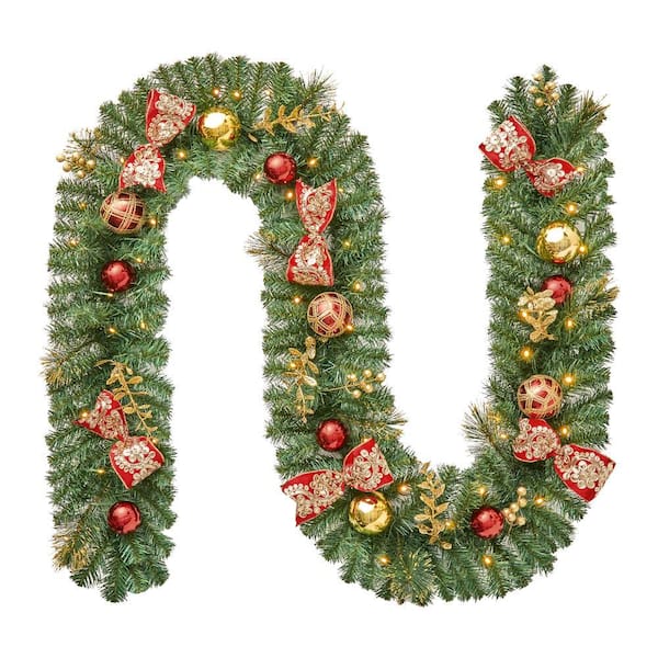 Home Accents Holiday 9 ft Prelit Royal Easton Garland