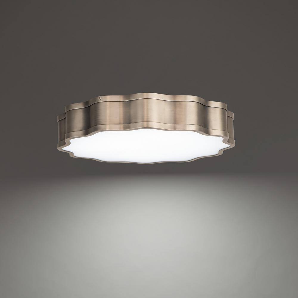 Vaughan 16" Brushed Nickel LED Flush Mount with White Shade