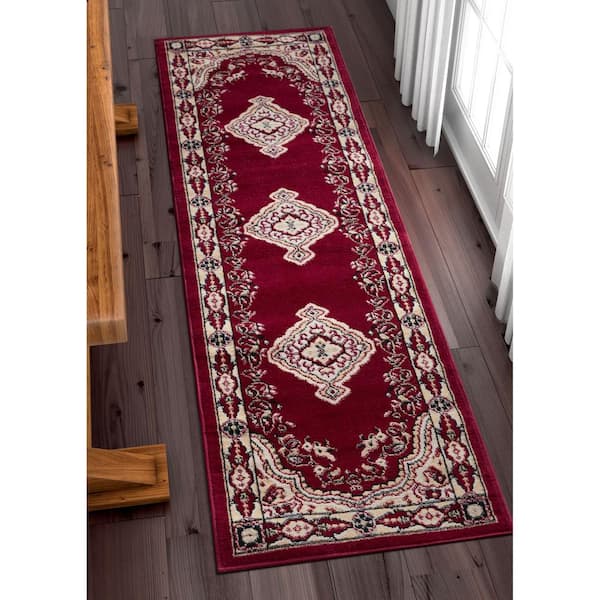 Well Woven Miami Tehran Red 2 ft. x 7 ft. Traditional Runner Rug
