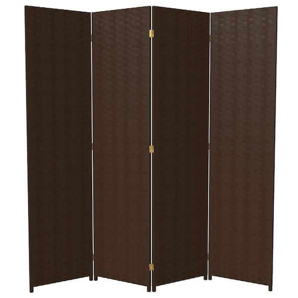 6 ft. Dark Mocha 4-Panel Room Divider
