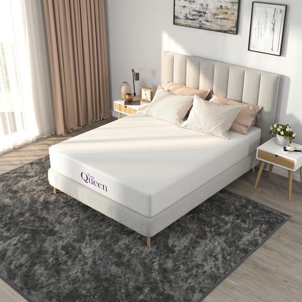 Twin XL Size Memory Foam Medium Firm 10 in. Mattress Charcoal Infused, Bed in a Box, White Mesh Cover