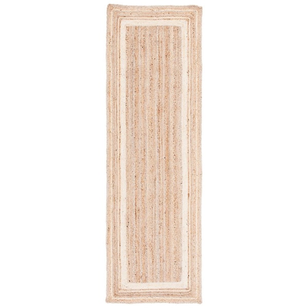Natural Fiber 3 ft. x 8 ft. Ivory/Natural Solid Color Runner Rug