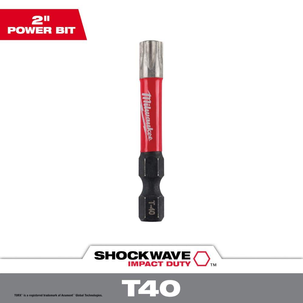 【ラッピング無料】 Milwaukee SHOCKWAVE Steel Alloy Torx T40 in. 2 Duty Impact 鉄道模型