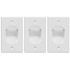 1-Gang Recessed Low Voltage Cable Decorative/Rocker Wall Plate