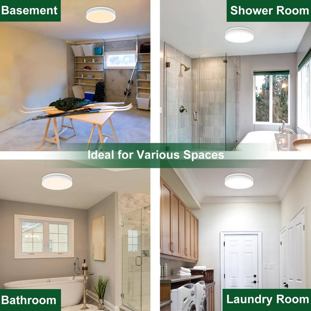 White Round LED Bathroom Exhaust Fan with Night Light