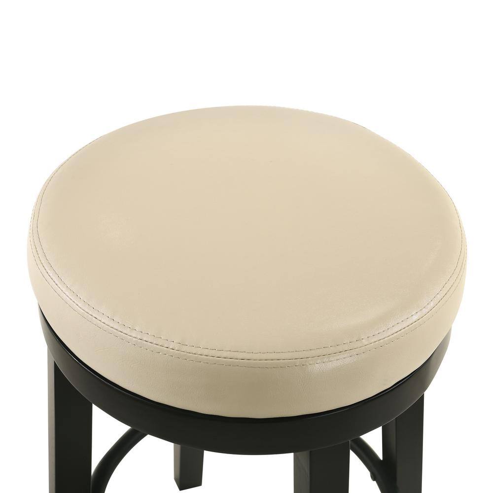 Carolina Classics Swivel Espresso Bar Stool with Cream Leatherette Seat